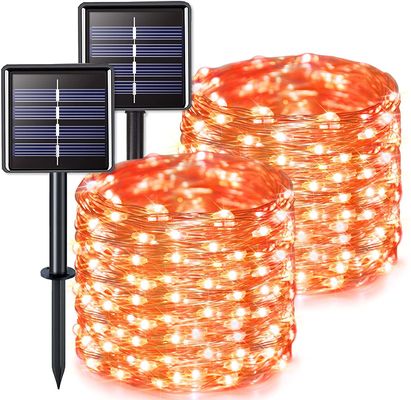 80m Solar Christmas String Lights 800 LED Party Christmas Fairy 8 Modes Orange