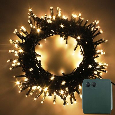 100 LED Christmas Tree Lights Green Cable 28V 10m Length Multi Colored Patio Lights